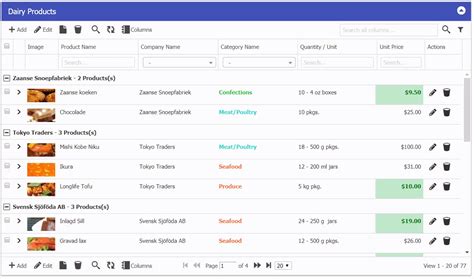 php grid for detail editing.